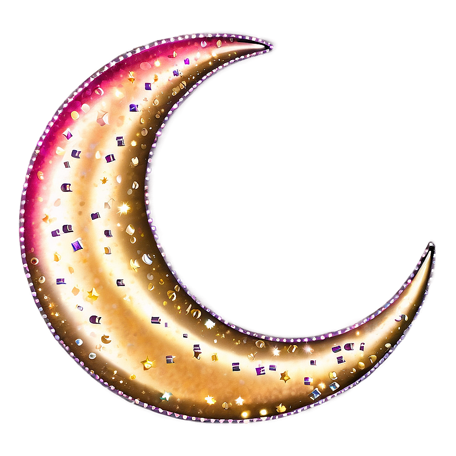 Crescent Moon With Sparkles Png Cvb45 PNG image