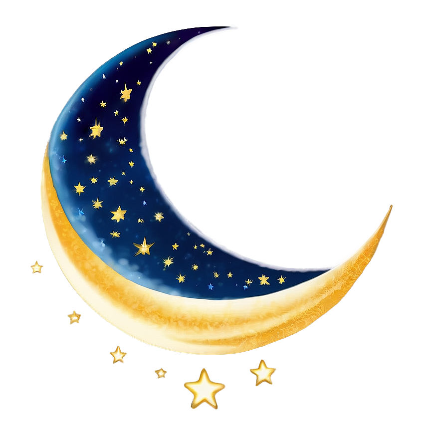 Crescent Moon With Stars Png 68 PNG image