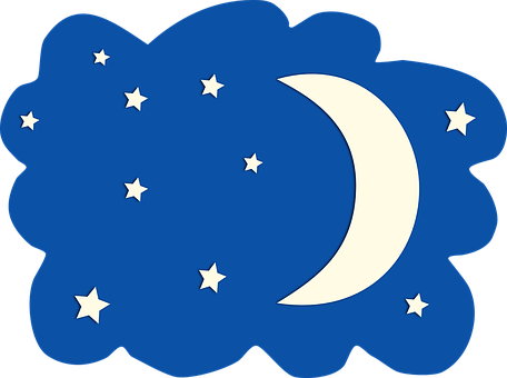 Crescent Moonand Stars Graphic PNG image