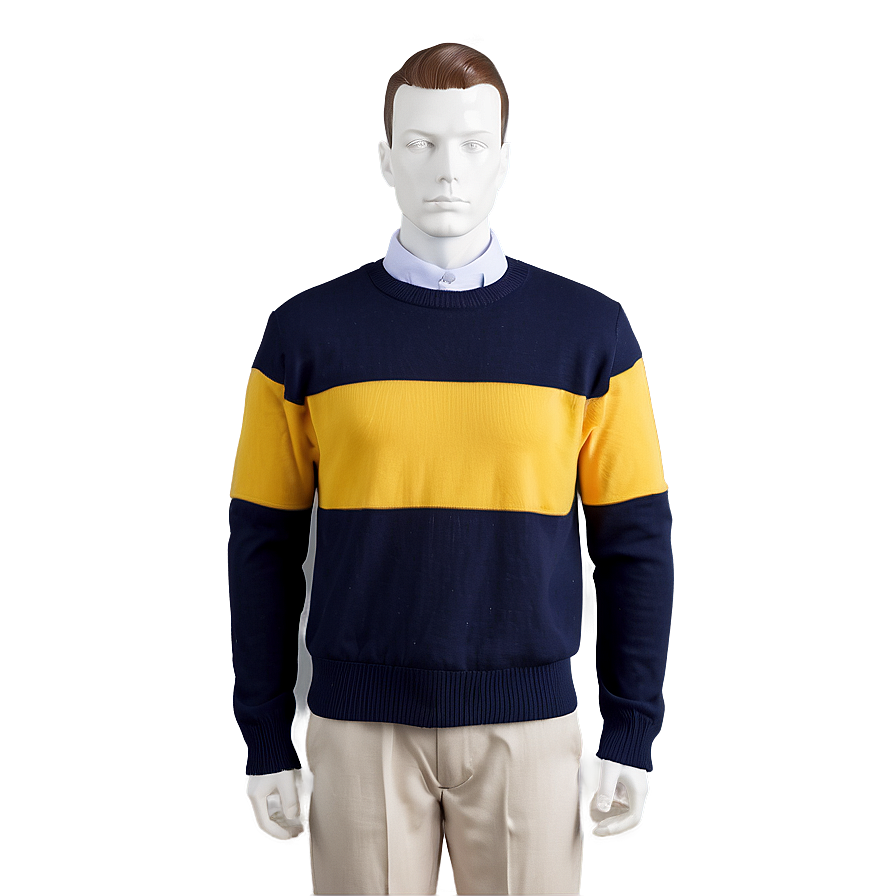 Crewneck Pullover With Collar Png Qbd PNG image