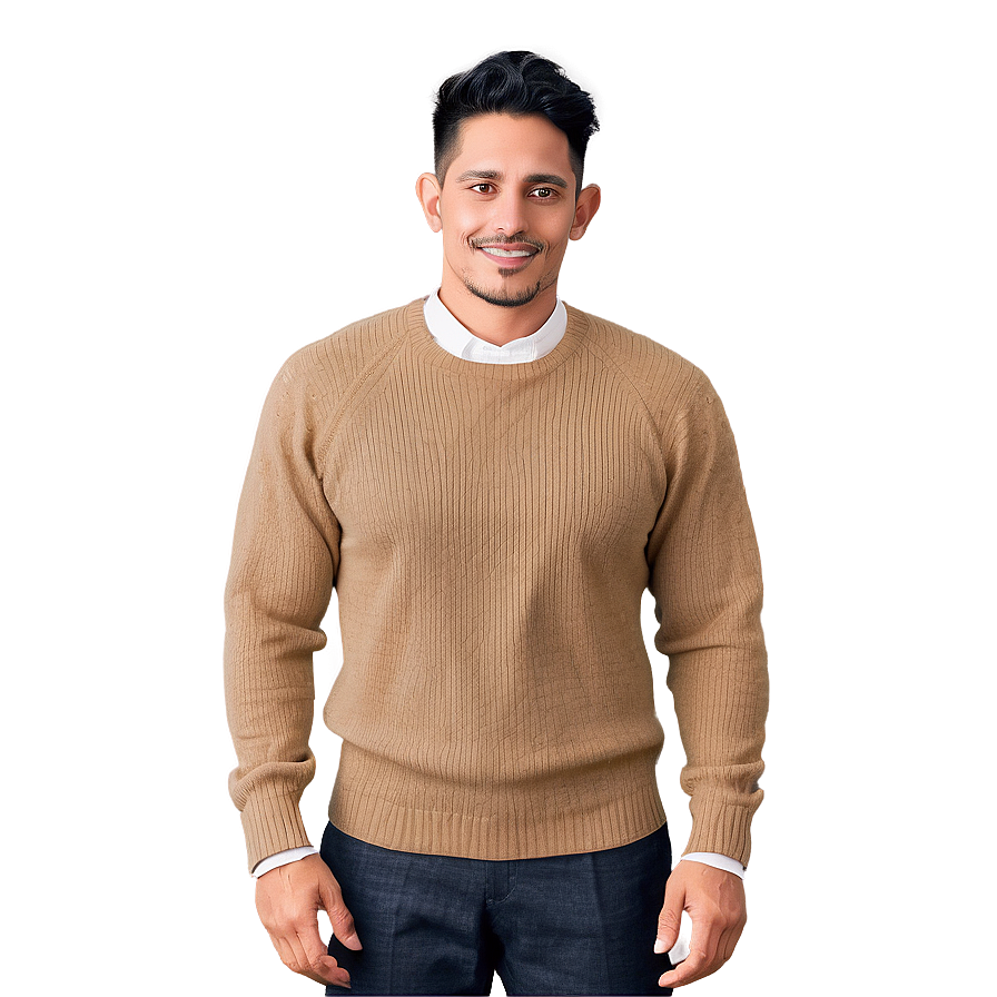 Crewneck Sweater With Elbow Patches Png Tog1 PNG image