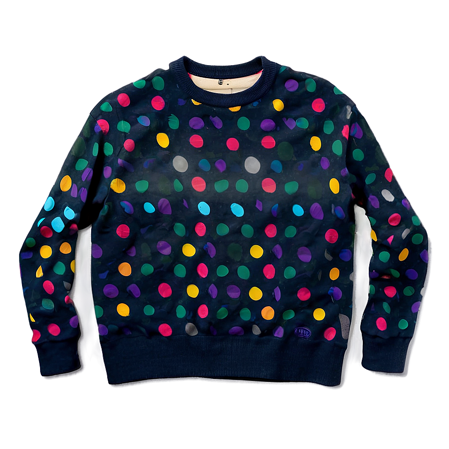 Crewneck Sweater With Polka Dots Png Wfo61 PNG image