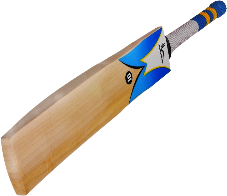 Cricket Bat Blue Logo Design PNG image