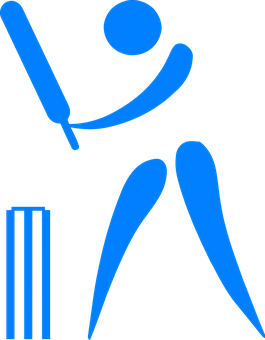 Cricket Batsman Hitting Ball Icon PNG image