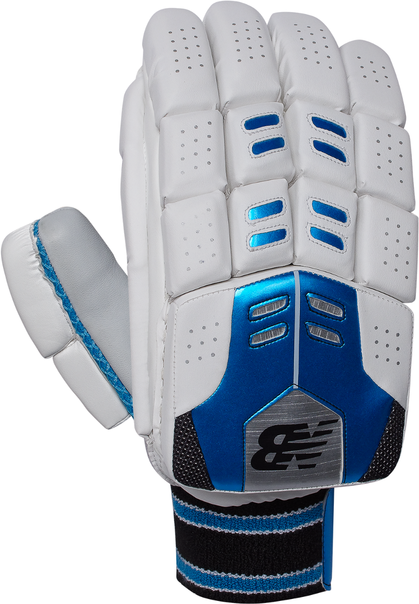 Cricket Batting Glove Blue White PNG image