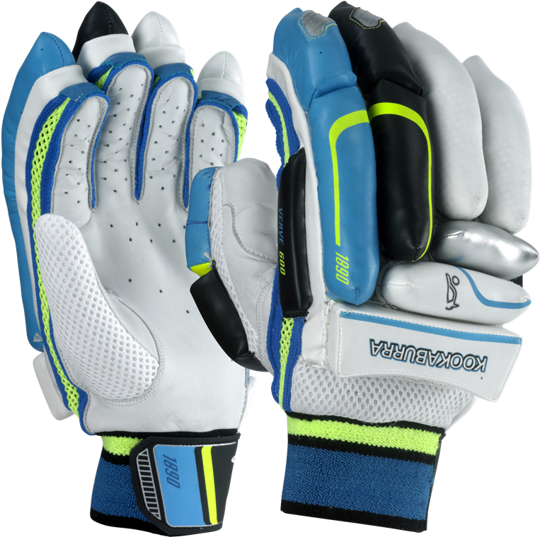 Cricket Batting Gloves Blue White PNG image