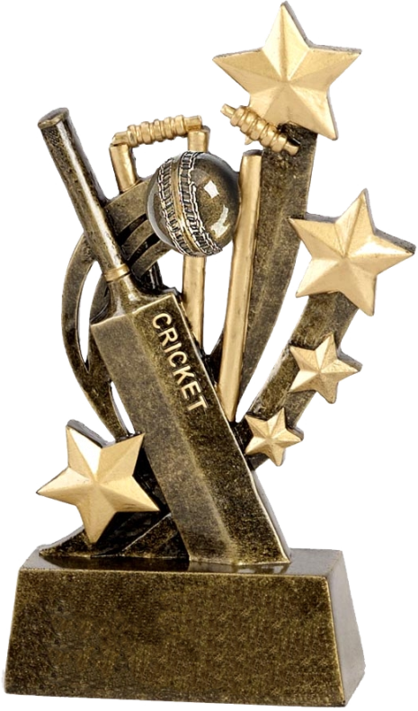 Cricket Trophywith Starsand Ball PNG image