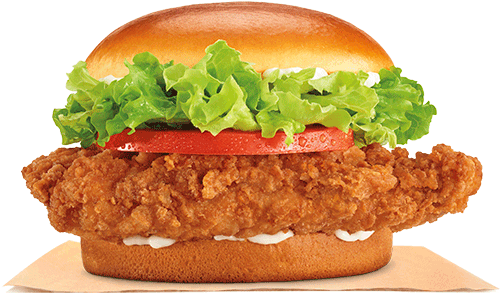 Crispy Chicken Burger Delicious Fast Food PNG image