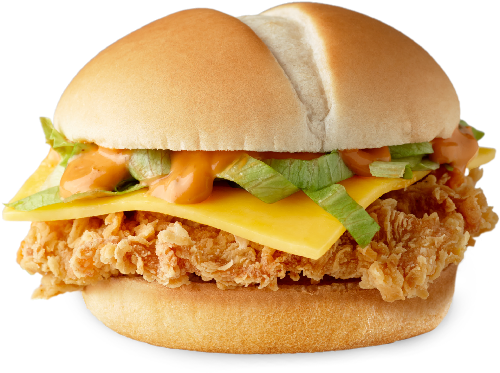 Crispy Chicken Cheeseburger PNG image