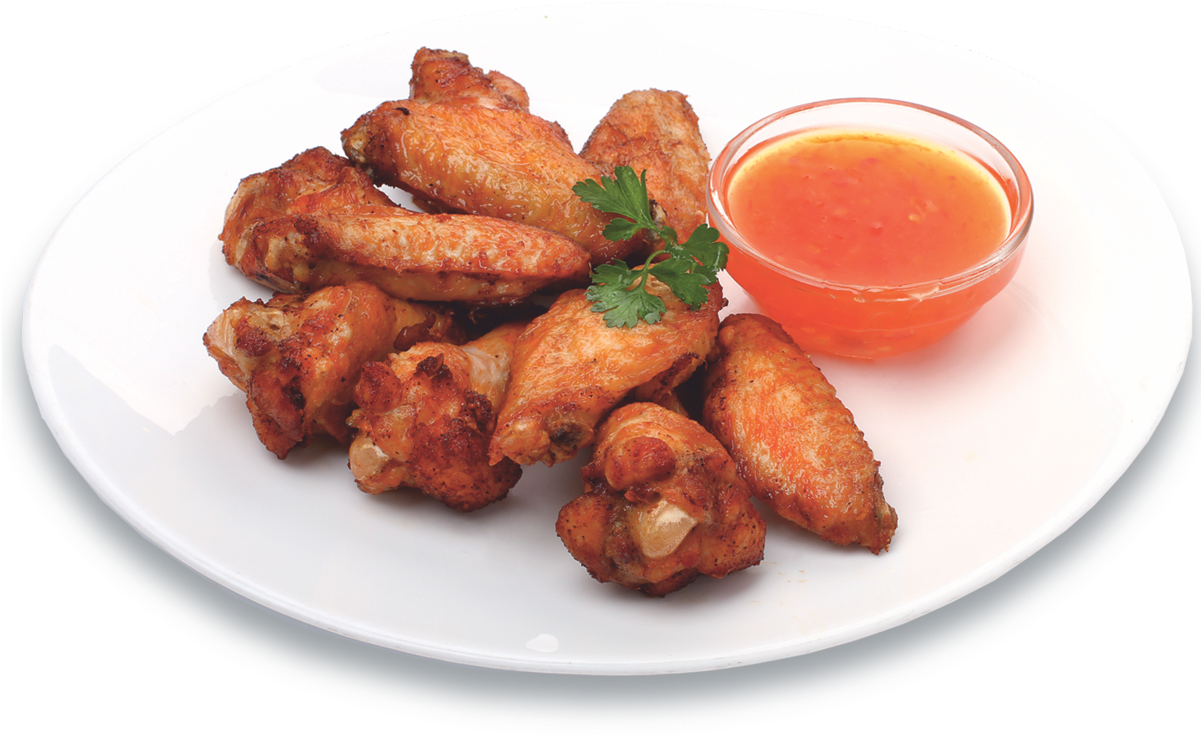 Crispy Chicken Wingswith Sauce PNG image