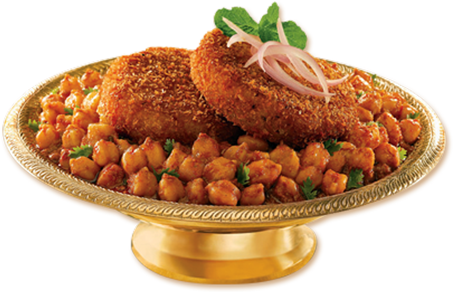 Crispy Cutlets Chickpeas Dish PNG image