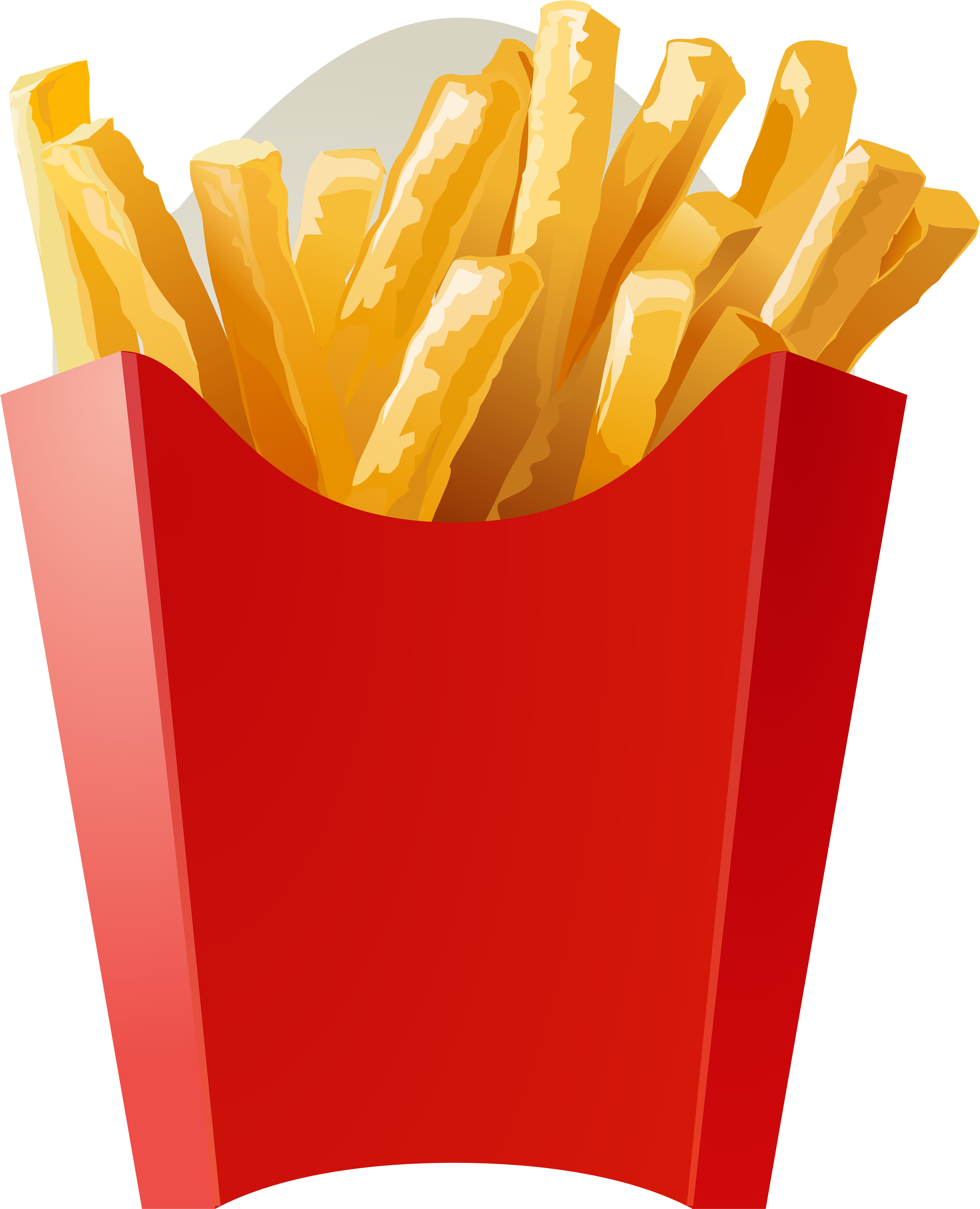 Crispy French Friesin Red Carton PNG image