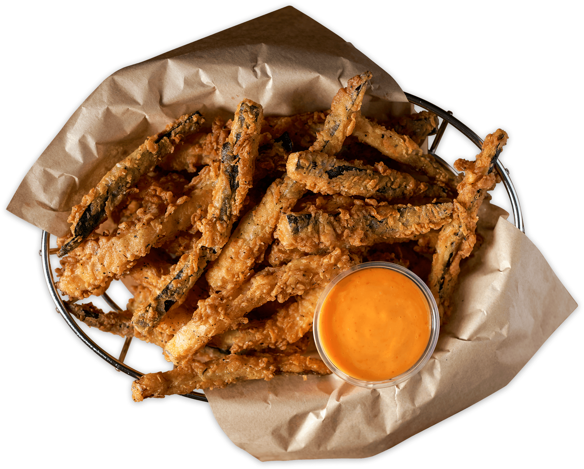 Crispy Fried Zucchini Stickswith Dip PNG image