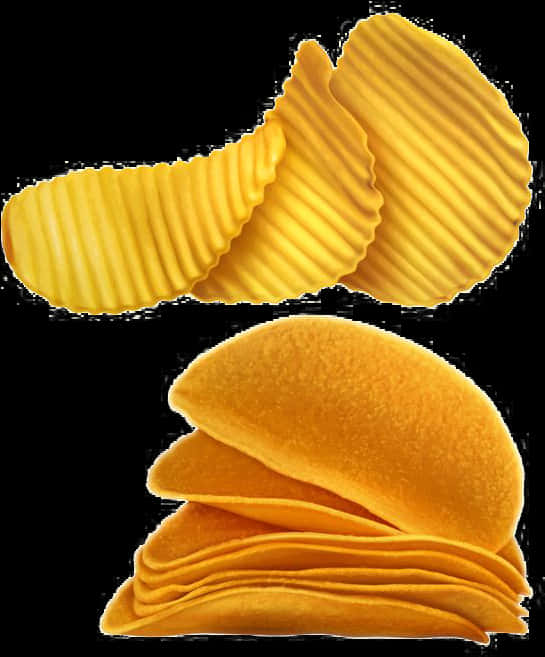 Crispy Potato Chips Stacked PNG image