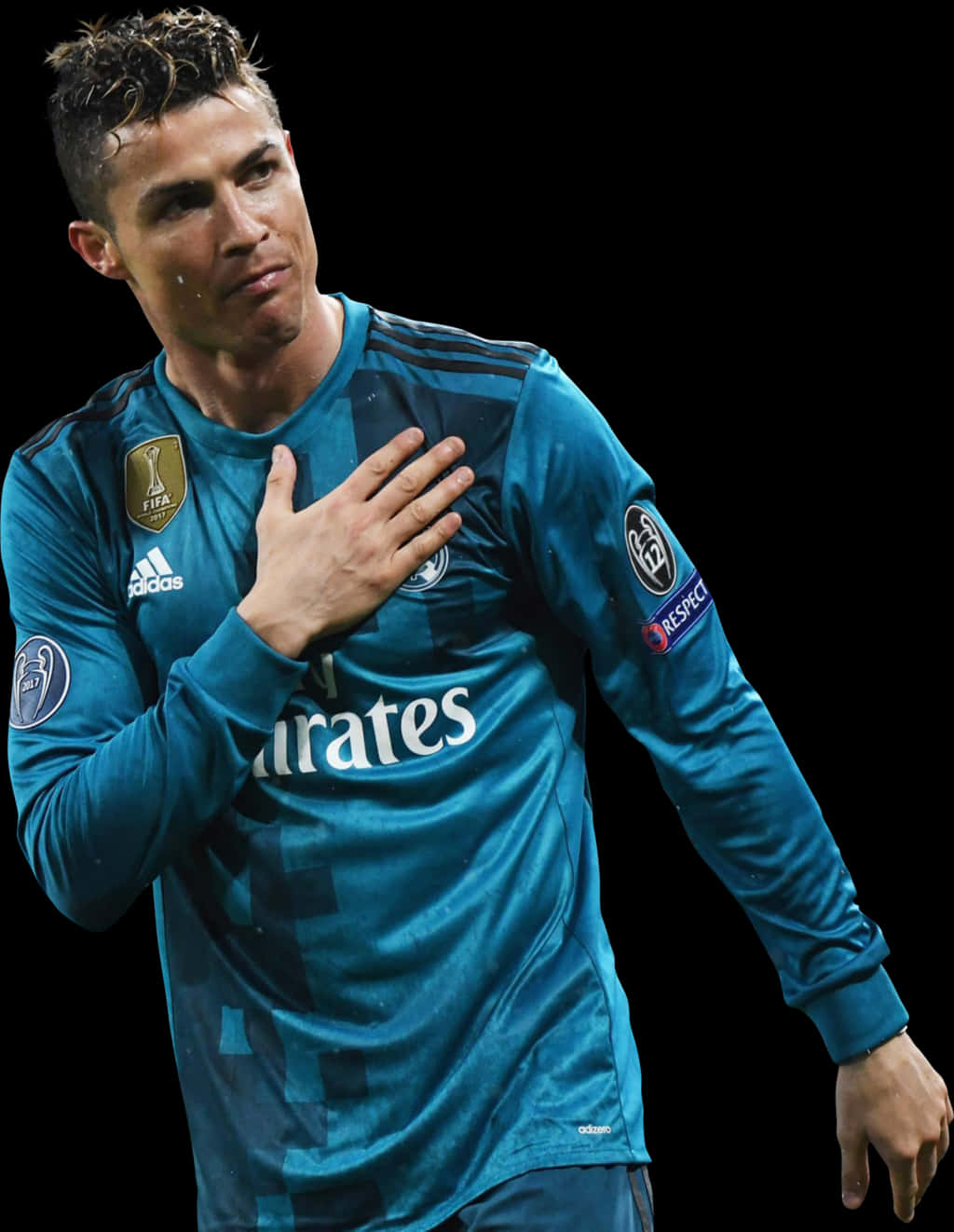 Cristiano Ronaldo Heartfelt Celebration PNG image