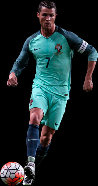 Cristiano Ronaldo Portugal Kit Dribbling PNG image