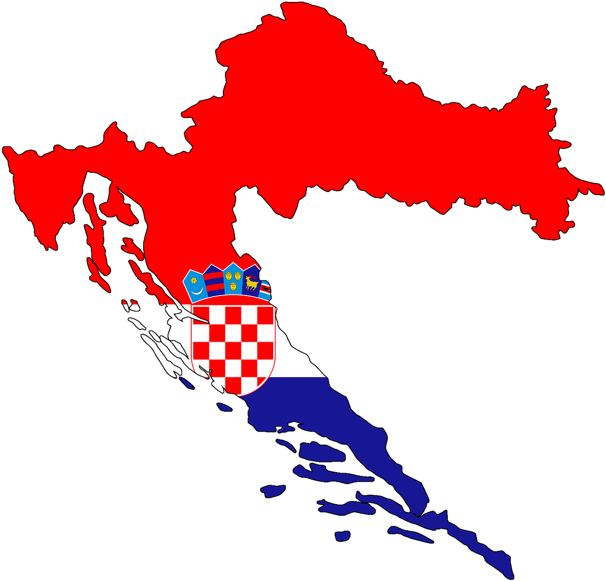 Croatia Mapwith Coatof Arms PNG image