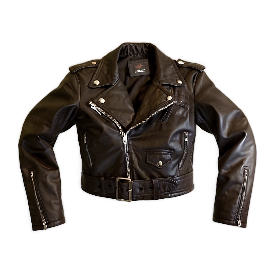 Cropped Leather Jacket Png 06122024 PNG image