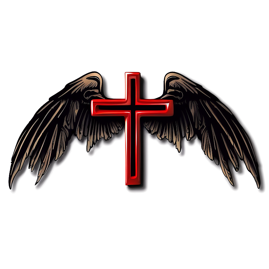 Cross Outline With Wings Png 06122024 PNG image