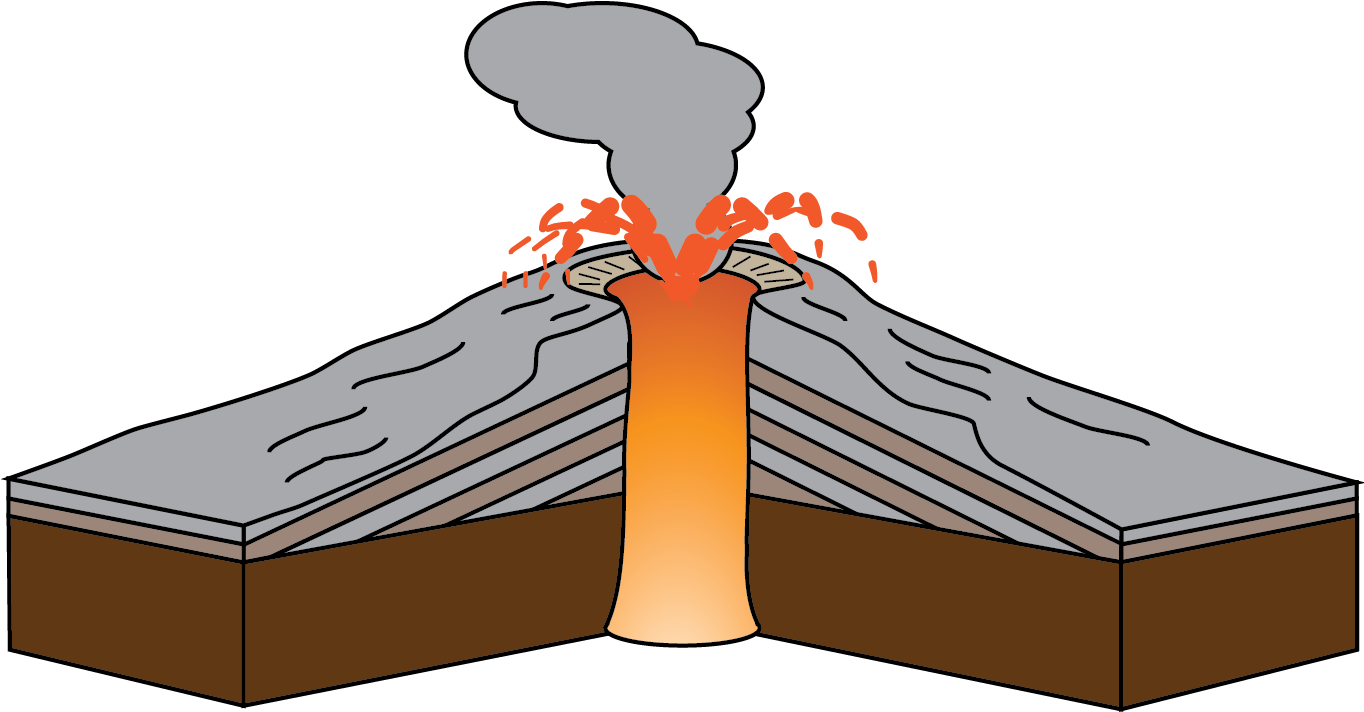 Cross Sectionof Erupting Volcano Illustration PNG image