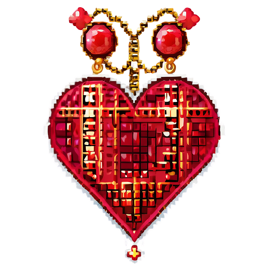 Cross Stitch Heart Png 05252024 PNG image