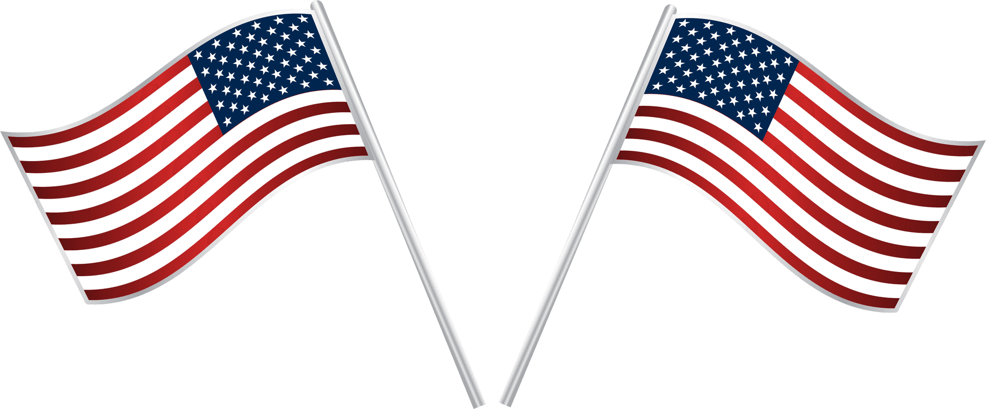 Crossed American Flags Memorial Day PNG image