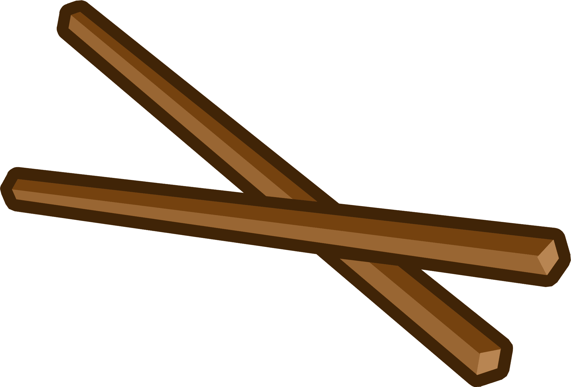 Crossed Brown Chopsticks PNG image