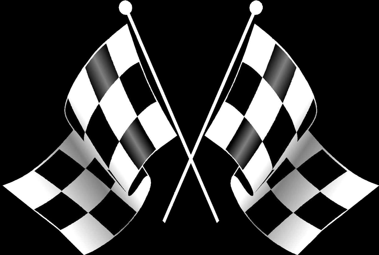 Crossed Checkered Flags Graphic PNG image