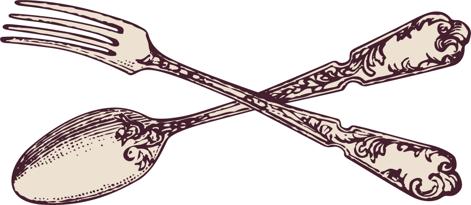 Crossed Forkand Spoon Vintage Illustration PNG image