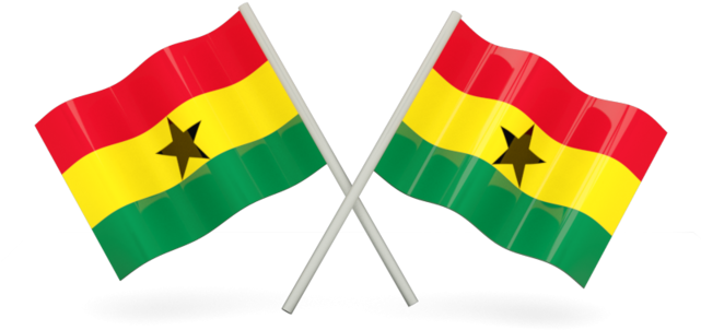 Crossed Ghana Flags PNG image
