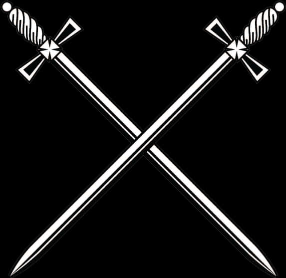 Crossed Medieval Swords Graphic PNG image