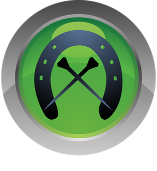 Crossed Paddles Green Circle Icon PNG image