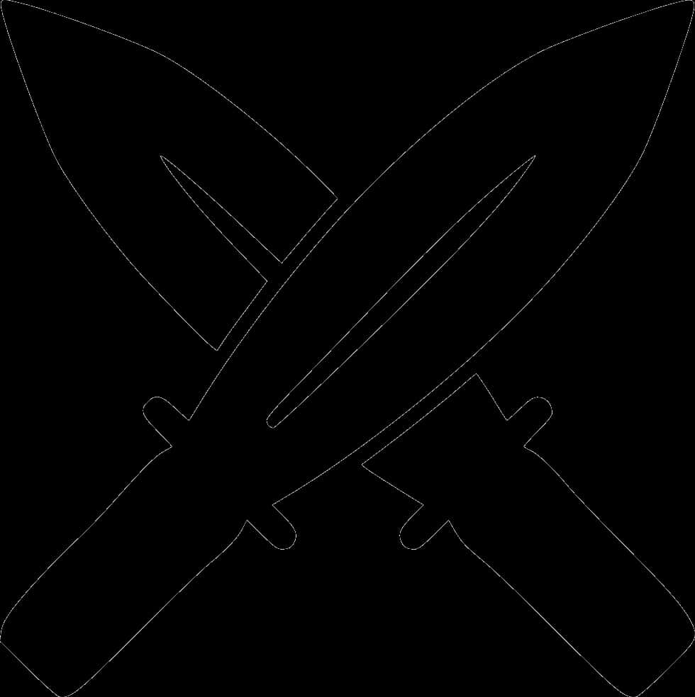 Crossed Swords Black Silhouette PNG image