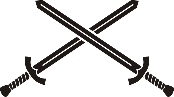 Crossed Swords Silhouette PNG image