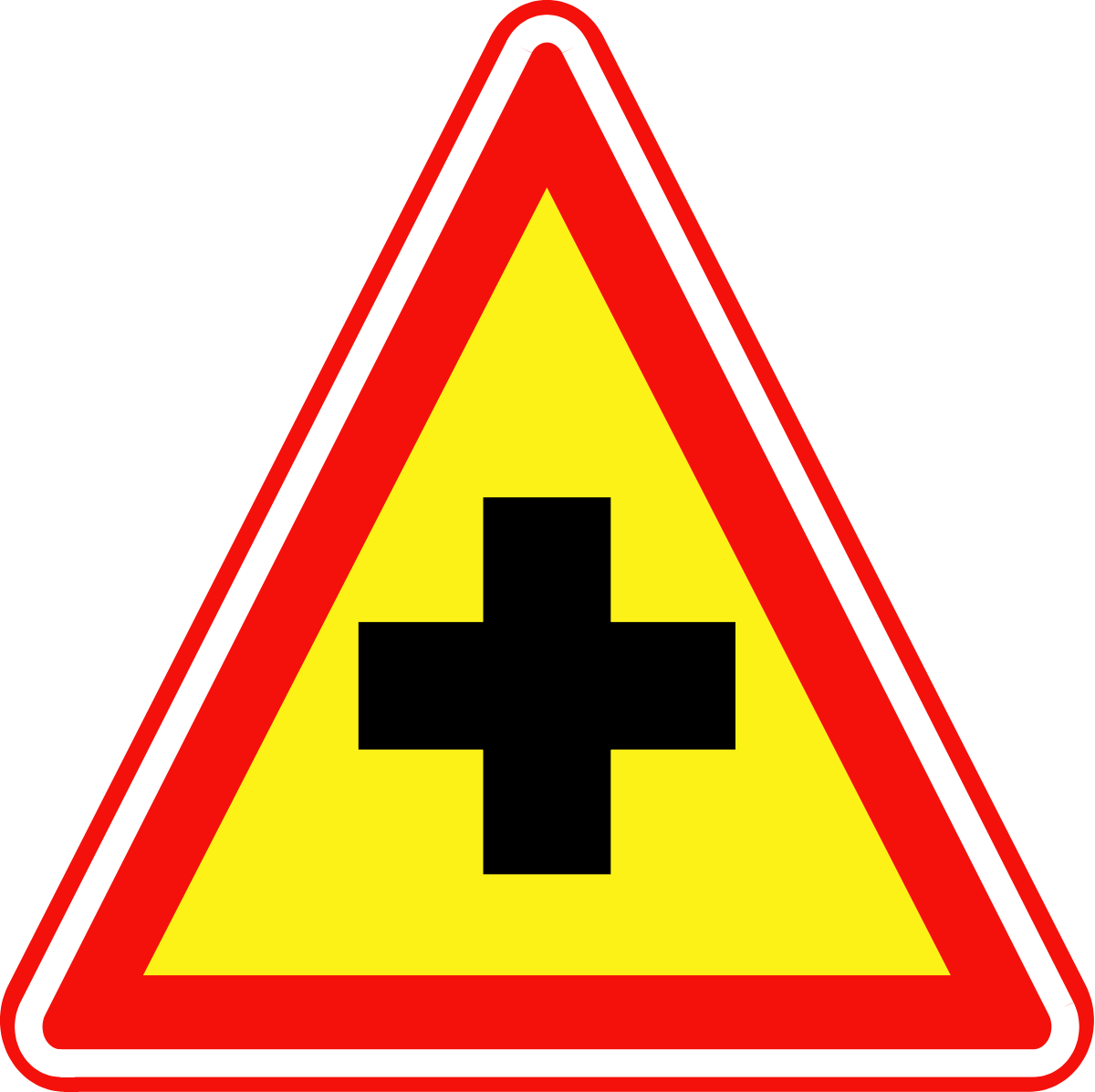 Crossroad Sign Warning Traffic Symbol PNG image
