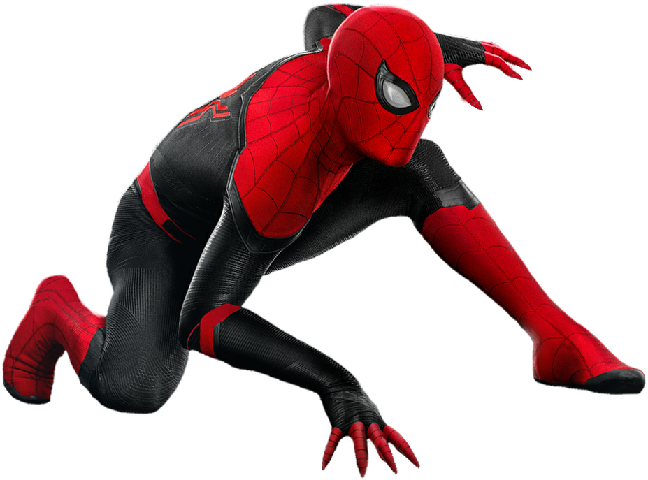 Crouching Spider Man Pose PNG image