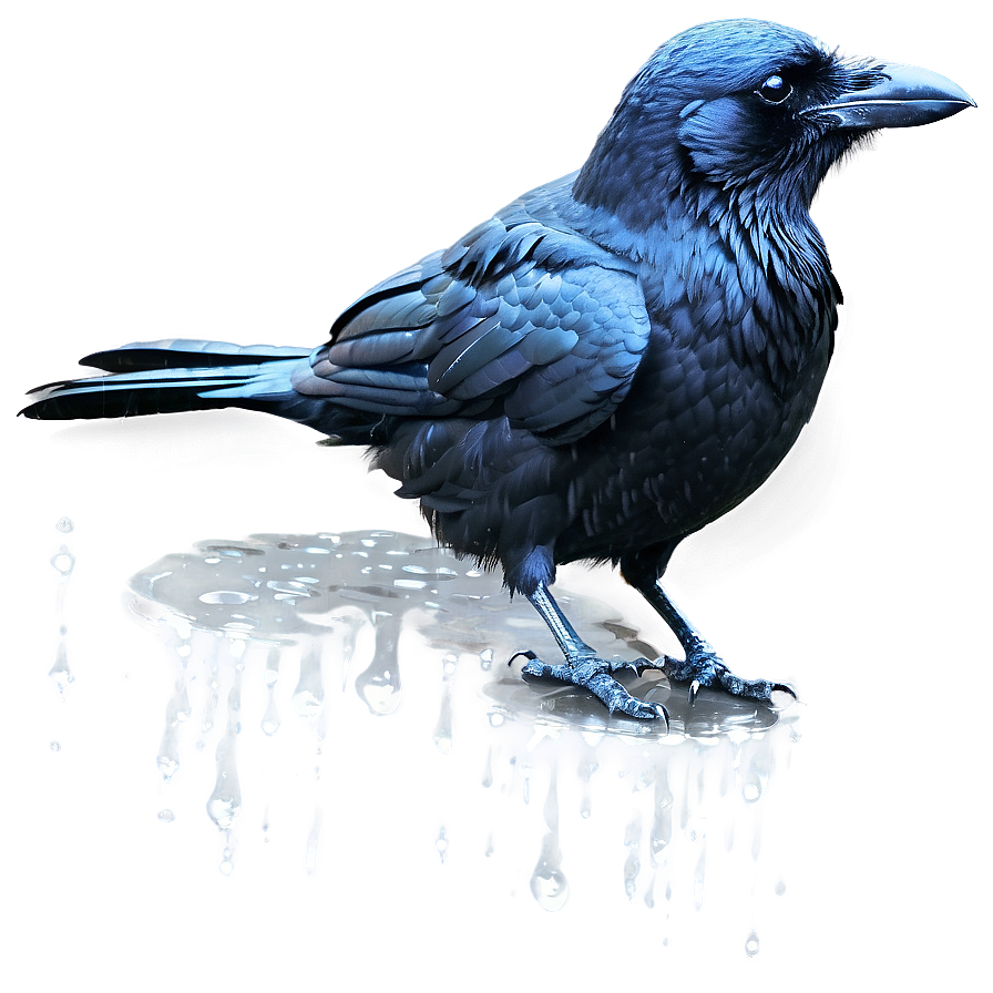 Crow In Rain Png Tur PNG image