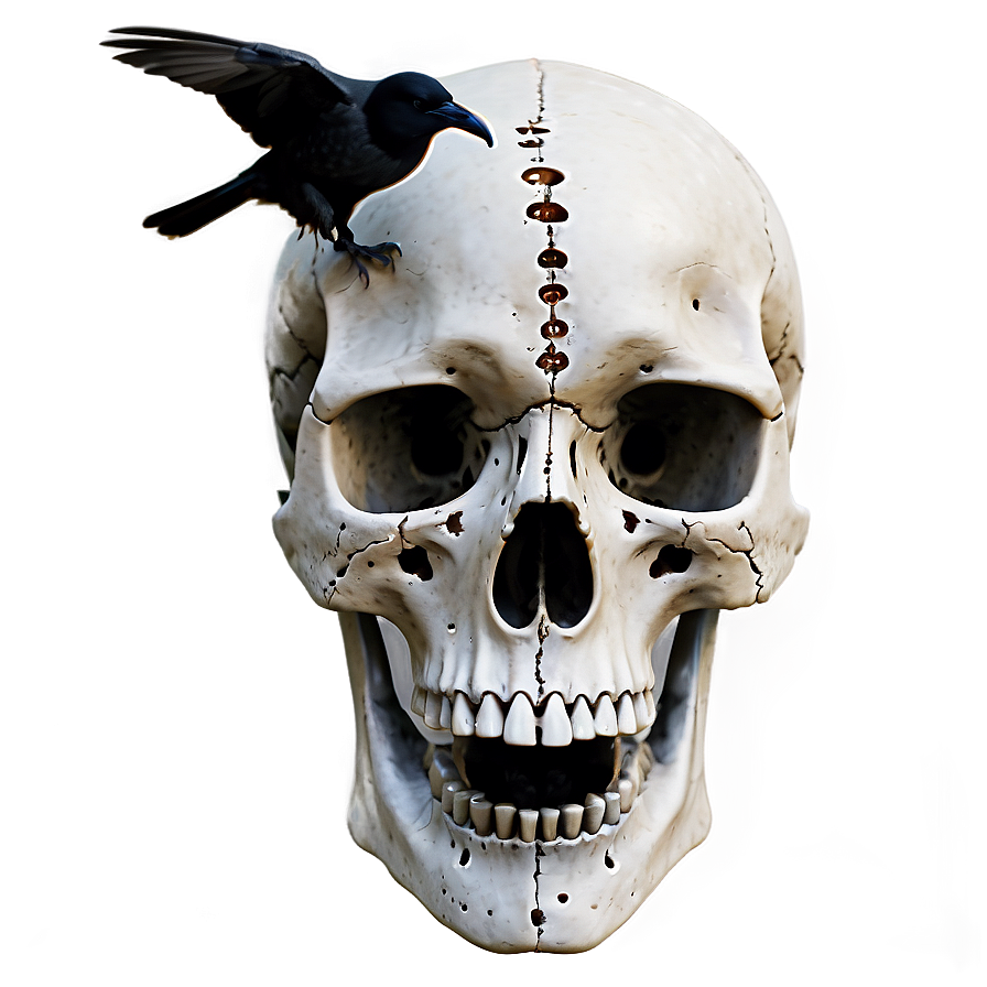 Crow On Skull Png 80 PNG image