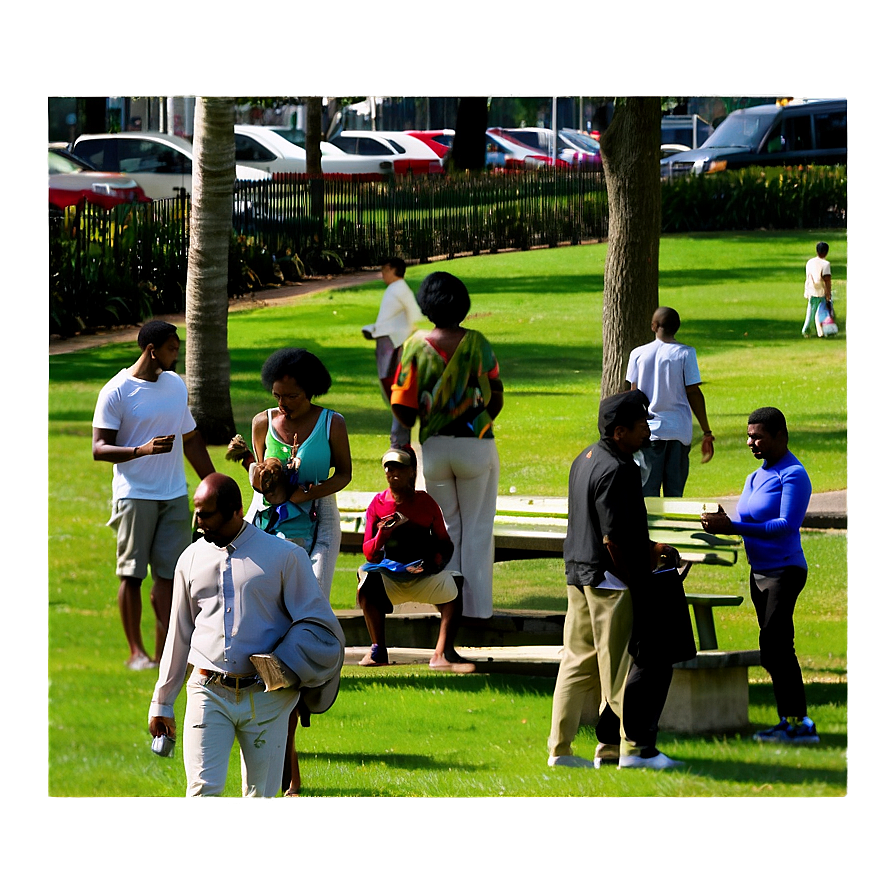 Crowded City Park Png 05242024 PNG image