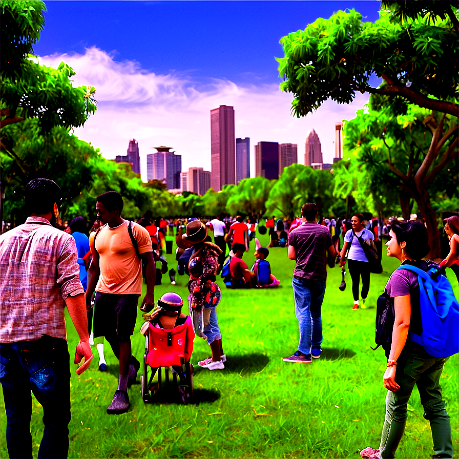 Crowded City Park Png Ngj7 PNG image