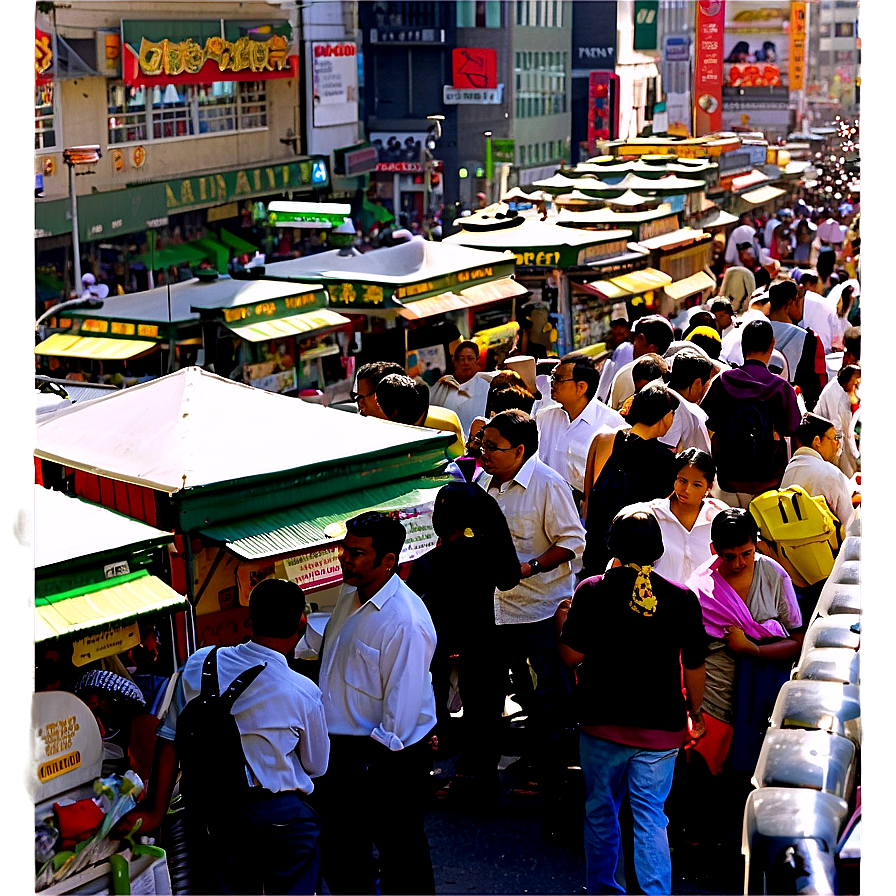 Crowded City Street Png 06252024 PNG image