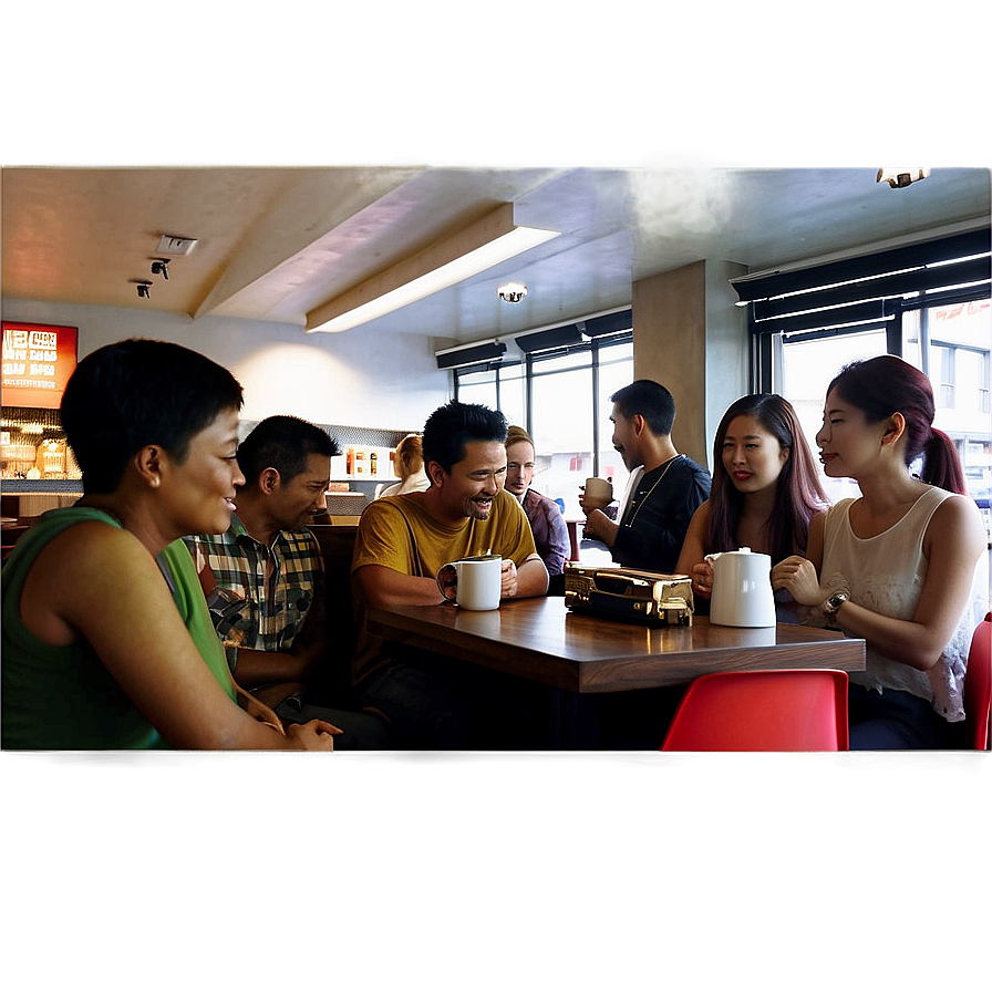Crowded Coffee Shop Png Loa PNG image