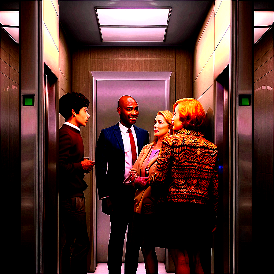 Crowded Elevator Scene Png 05242024 PNG image