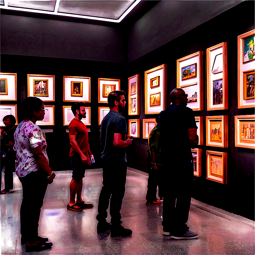 Crowded Museum Exhibition Png 14 PNG image