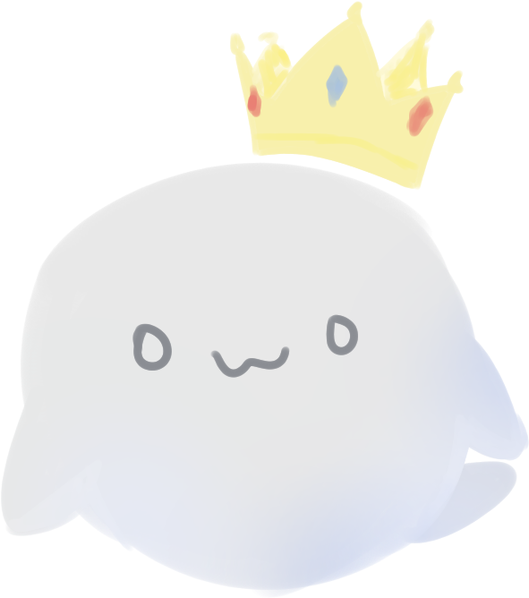 Crowned Cartoon Ghost PNG image