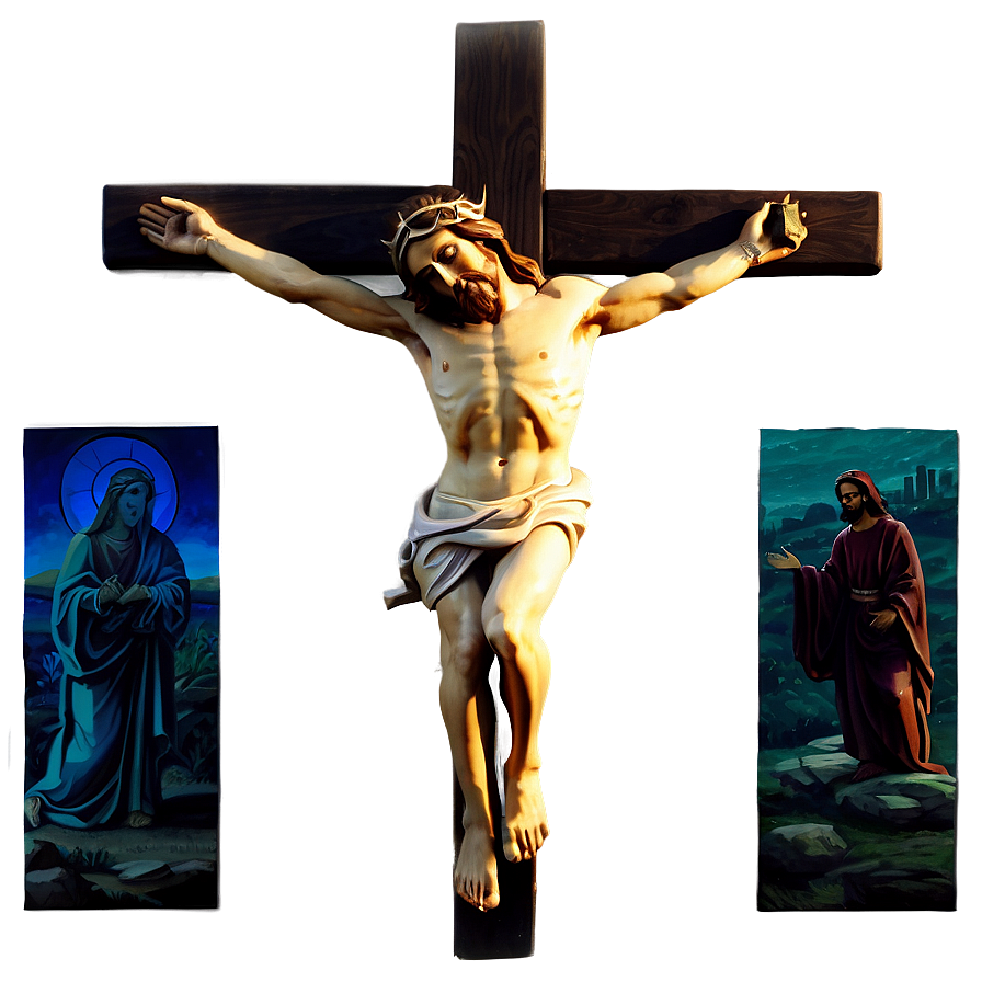 Crucifixion Scene With Jesus Png Jfv91 PNG image