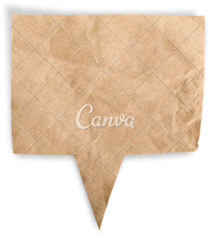 Crumpled Paper Speech Bubble Texture PNG image