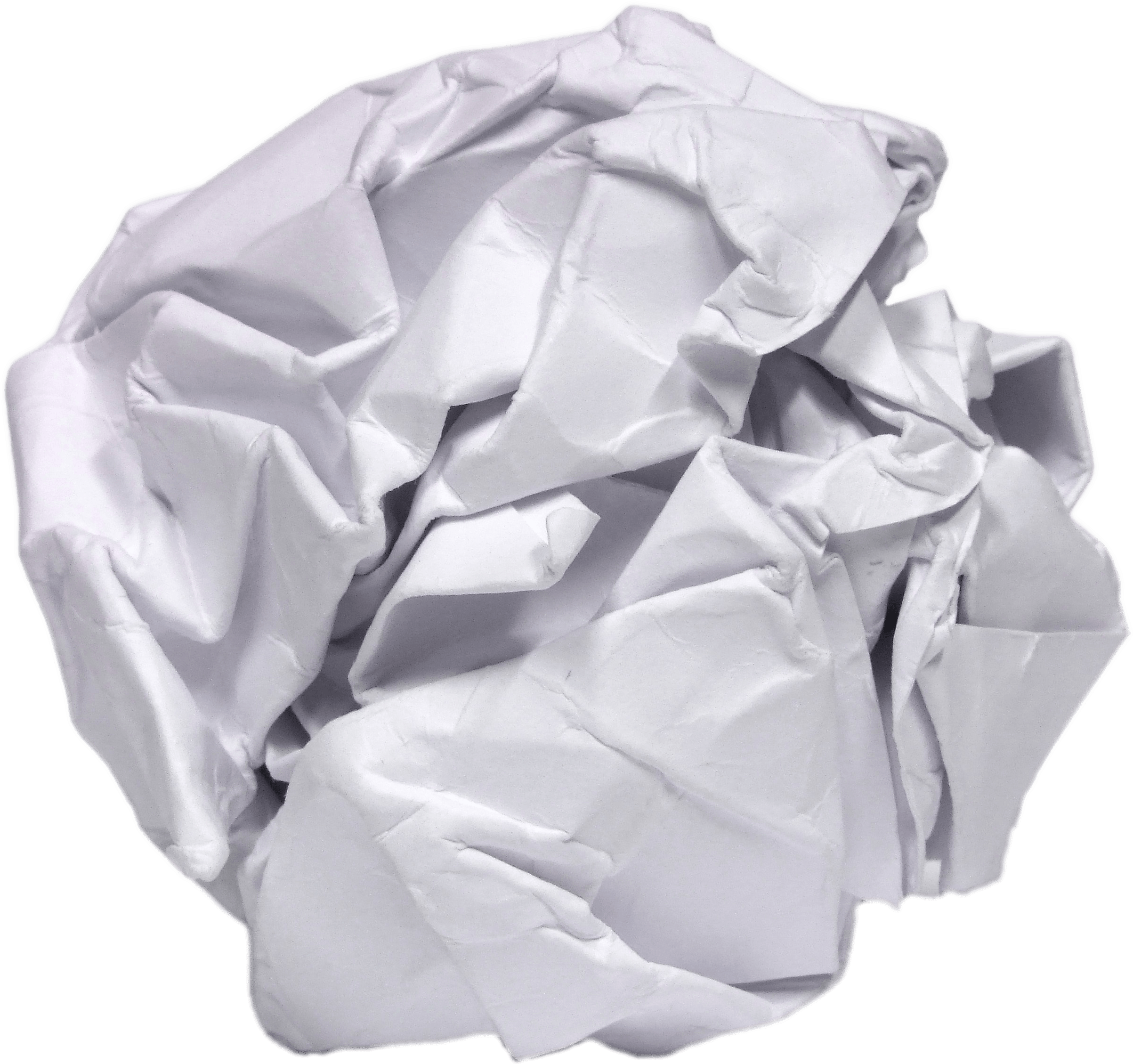 Crumpled White Paper Texture PNG image