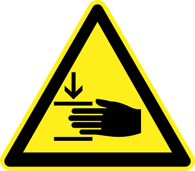 Crush Hazard Warning Sign PNG image