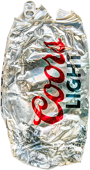 Crushed Beer Can Coors Light PNG image